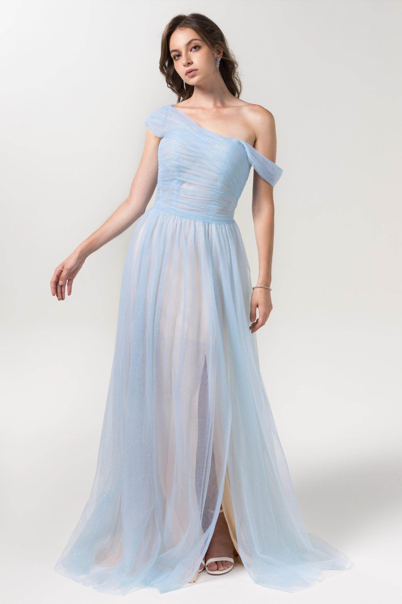 A-Line Floor Length Sparkling Tulle Bridesmaid Dress Formal Dresses CB0614 - COCOMELODY